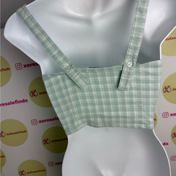 Hollister Mint Green Gingham Crop Top - Picture 4 of 6